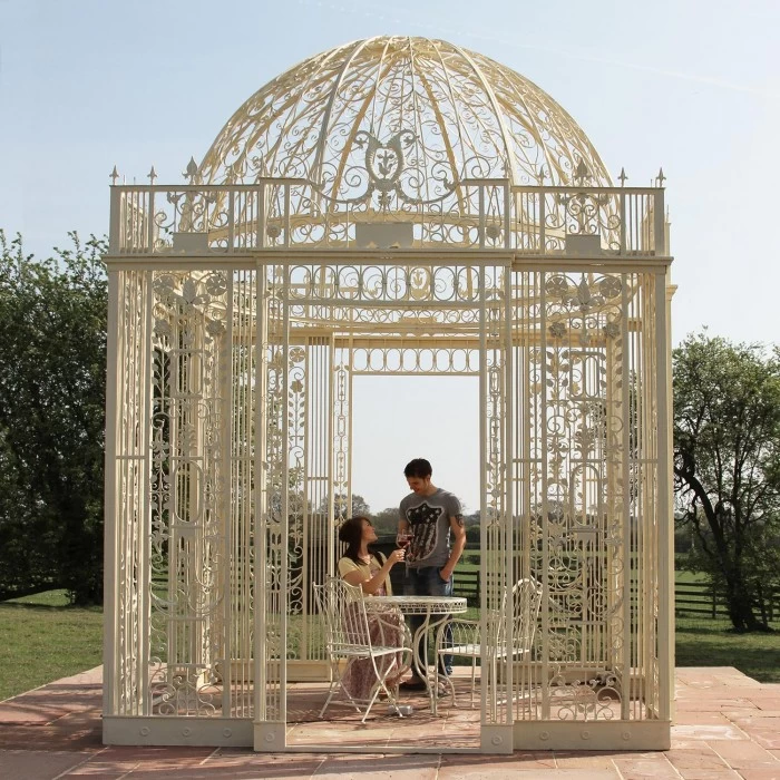 "The Royal Alexandria" Cream Wrought Iron Gazebo 3 "The Royal Alexandria" Cream Wrought Iron Gazebo