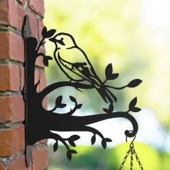 Jay On Branches Steel Hanging Basket Bracket -Garden Supply Discount Store jay on branches steel hanging basket bracket 3