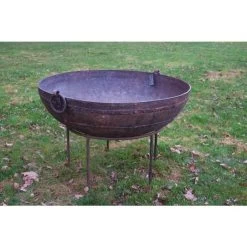 Iron Kadai Fire Bowl - 130cm 21 Iron Kadai Fire Bowl - 130cm -Garden Supply Discount Store kadai fire pit outside 3 1