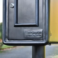 King George Rex Black Period Post Box & Stand -Garden Supply Discount Store king george rex black period post box 14 1