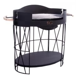 Large Oval Black Garden Barbecue