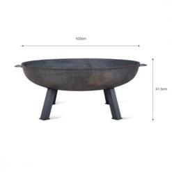 Raw Metal Fire Pit & Log Burner - 100cm -Garden Supply Discount Store large 3 1