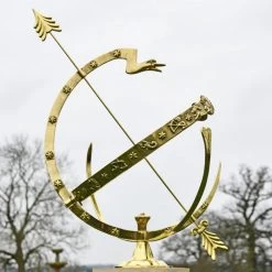 Polished Brass "Serpent" Armillary - 70cm -Garden Supply Discount Store large polished brass serpent armillary 670mm
