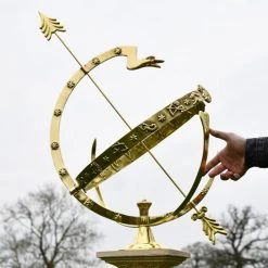 Polished Brass "Serpent" Armillary - 70cm -Garden Supply Discount Store large polished brass serpent armillary 670mm 6