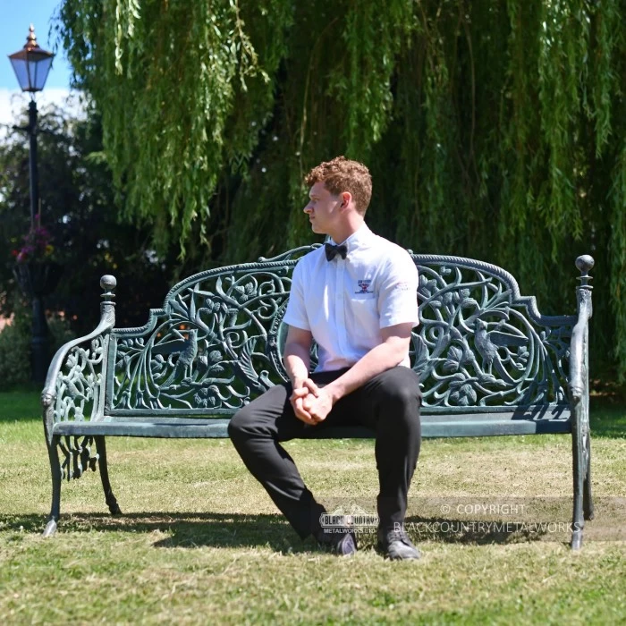 "Artemis" Large Ornate & Rustic Iron Bench 4 "Artemis" Large Ornate & Rustic Iron Bench - Image 2