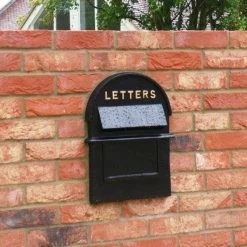 Black & Gold "Grosvenor" Post Box - Front & Back Plates 16 Black & Gold "Grosvenor" Post Box - Front & Back Plates -Garden Supply Discount Store lb050 customer photo 1 1