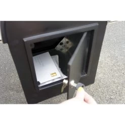 Black & Gold Grosvenor Telescopic Post Box - Complete Set -Garden Supply Discount Store lb050 back 1