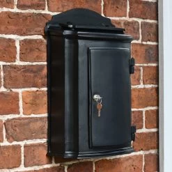 “Inkwell” Black York Post Box -Garden Supply Discount Store lb1002 blk wall mounted letter box classic design