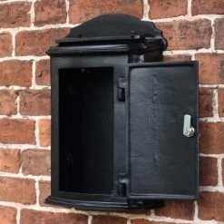“Inkwell” Black York Post Box -Garden Supply Discount Store lb1002 blk wall mounted lockable post box