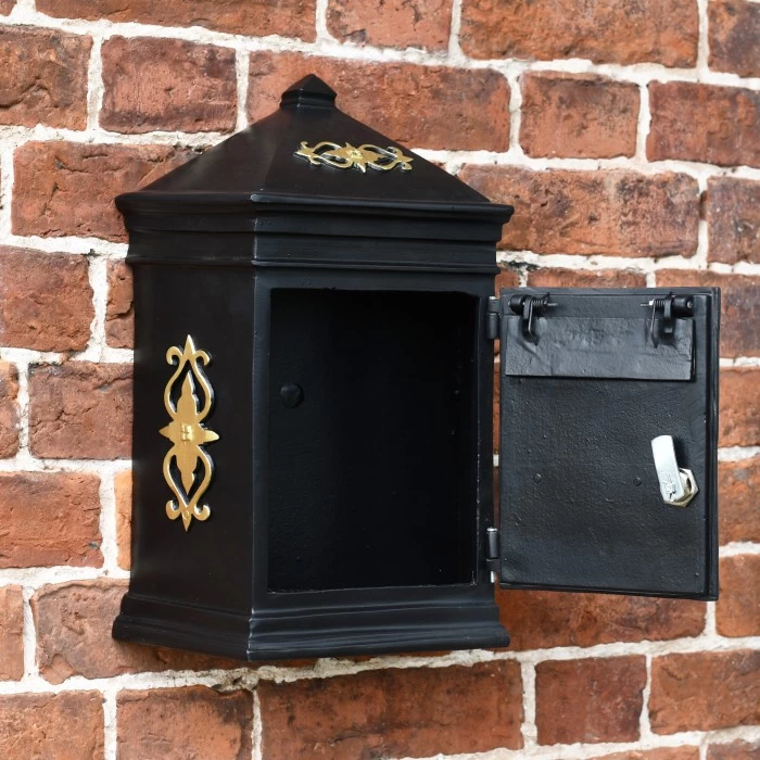 "Bantock" Post Box In Black And Gold - Image 5