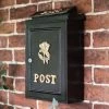 Deluxe Polished Brass “Tudor Rose” Wall Mounted Post Box -Garden Supply Discount Store lb1009 tudor rose post box