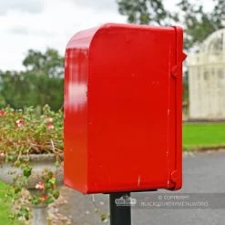 "Original Reproduction" Red Elizabeth Regina Post And Parcel Box With Stand -Garden Supply Discount Store lb1017 r lb1010 std red white er post box 4