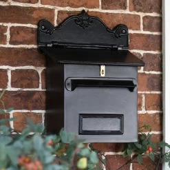 Black Goldhay Secure Post And Parcel Box -Garden Supply Discount Store lb1018 black on town house wall 2