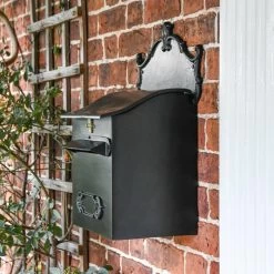 “Espresso” Black Goldhay Secure Post And Parcel Box -Garden Supply Discount Store lb1018 dlx blk 4 1