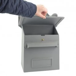 "Granite Grey" Goldhay Secure Post And Parcel Box -Garden Supply Discount Store lb1018 grey 3