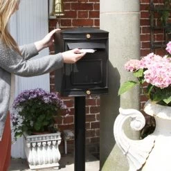 The Rear Opening Sheffield Post Box & Stand 26 The Rear Opening Sheffield Post Box & Stand -Garden Supply Discount Store lb1022 sheffiled post box on stand scale image