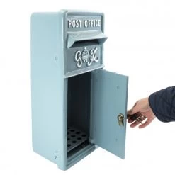 "Light Cove" Slim King George Post Box -Garden Supply Discount Store lb1027 sky blue 3