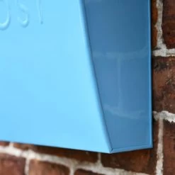“Spring Skies” Light Blue Contemporary Post Box With Lock -Garden Supply Discount Store lb1153.lock . pb 3