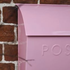 “Rose Mist” Light Pink Contemporary Post Box With Lock -Garden Supply Discount Store lb1153.lock . pp 6