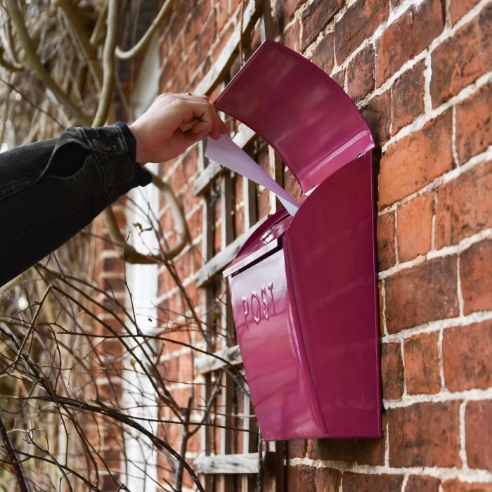 “Persian Summer” Bright Pink Contemporary Post Box With Lock 5 “Persian Summer” Bright Pink Contemporary Post Box With Lock - Image 3