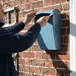 “April Showers” Slate Blue Contemporary Post Box 18 “April Showers” Slate Blue Contemporary Post Box -Garden Supply Discount Store lb1153 gry contemporary post box scale