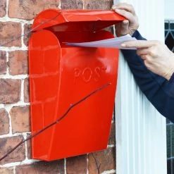 “Mediterranean Sunset” Red Contemporary Post Box -Garden Supply Discount Store lb1153 r contemporary post box scale