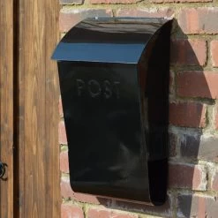 “Evening Hush” Black Berkley Post Box -Garden Supply Discount Store lb1155 berkley post box and newspaper holder