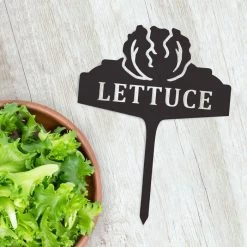 Black "Lettuce" Vegetable Label -Garden Supply Discount Store lettuce label blk 4