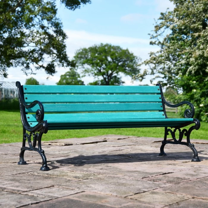 Cast Iron Green Victorian Park Bench 3 Cast Iron Green Victorian Park Bench