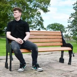 “Gambhira” Giraffe Garden Bench - Black -Garden Supply Discount Store lfd020 brn 4