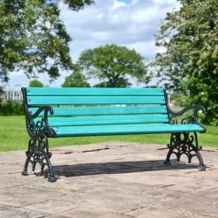 Green Victorian Park Bench