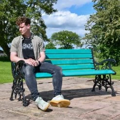 Green Victorian Park Bench -Garden Supply Discount Store lfd022 grn 3