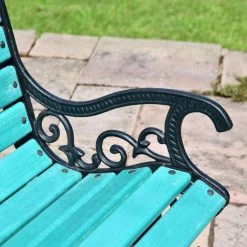 Green Victorian Park Bench -Garden Supply Discount Store lfd022 grn 6