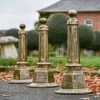 Black & Gold Brushed Aluminium Bollard 2 Black & Gold Brushed Aluminium Bollard -Garden Supply Discount Store lfd039 1