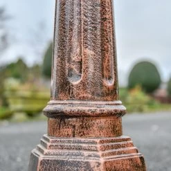 Antique Bronze Bollard With Sign -Garden Supply Discount Store lfd040 brz 6