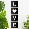 'LOVE' Black Scrabble Square Letters