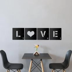 'LOVE' Black Scrabble Square Letters -Garden Supply Discount Store love scrabble letters black 3