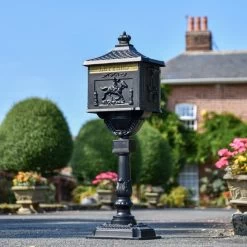 Matt Black Freestanding Huntingdon Post Box