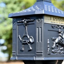 Matt Black Freestanding Huntingdon Post Box -Garden Supply Discount Store matt black huntingdon post box 9