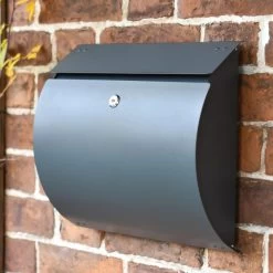 Contemporary "Urban Obsession" Matte Grey Wall Mounted Post Box
