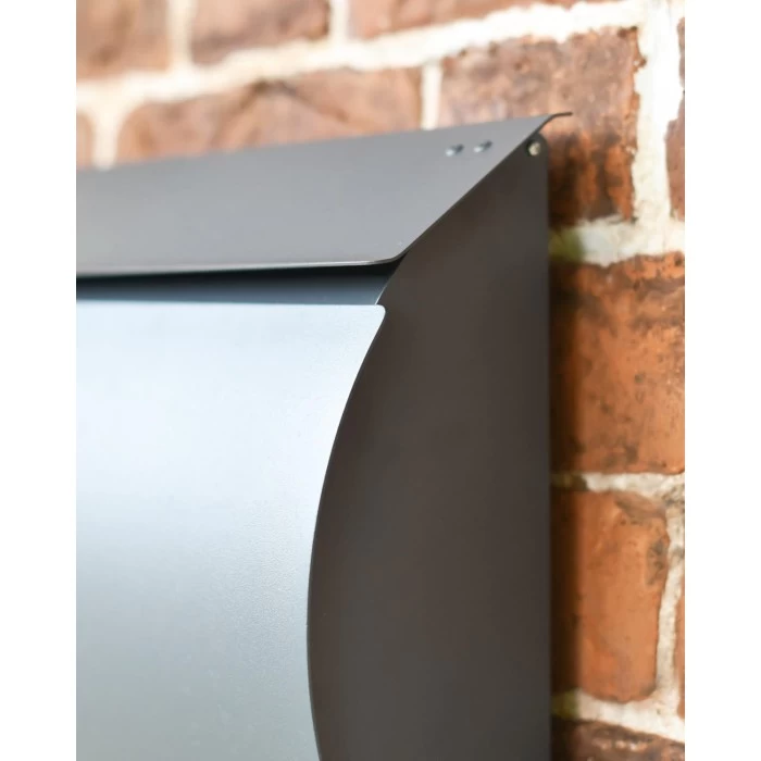 Contemporary "Urban Obsession" Matte Grey Wall Mounted Post Box 5 Contemporary "Urban Obsession" Matte Grey Wall Mounted Post Box - Image 3