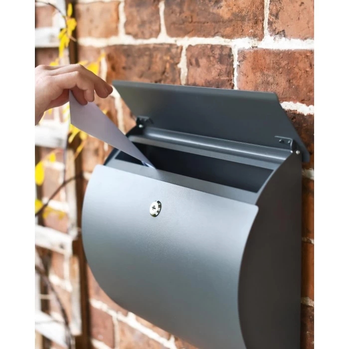 Contemporary "Urban Obsession" Matte Grey Wall Mounted Post Box 4 Contemporary "Urban Obsession" Matte Grey Wall Mounted Post Box - Image 2