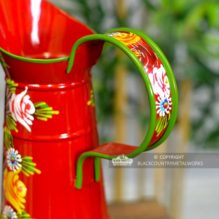 Small Red Traditional Hand Painted Narrowboat Style Jug - 31cm 7 Small Red Traditional Hand Painted Narrowboat Style Jug - 31cm - Image 5