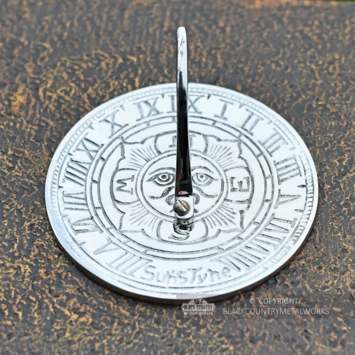 Bright Chrome 'Suns Tyne' Mini Sundial - 95mm 5 Bright Chrome 'Suns Tyne' Mini Sundial - 95mm - Image 3