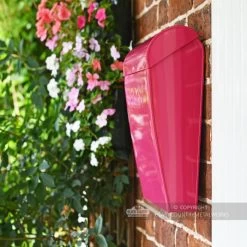 “Persian Summer” Bright Pink Contemporary Post Box -Garden Supply Discount Store modern style post box finished in bright pink