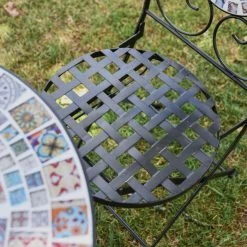 Mosaic "Sequoia" Two Seater Table & Chair Bistro Set -Garden Supply Discount Store mosaic sequoia two seater table chair set 2