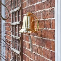 7" Brass Bell With Rope Lanyard -Garden Supply Discount Store ng500 xl 5