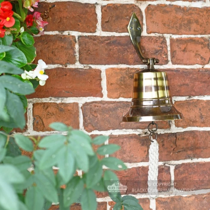 6" Antique Brass Bell With Rope Lanyard 9 6" Antique Brass Bell With Rope Lanyard - Image 7