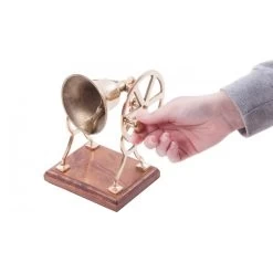 “Holcombe Hall” Brass Bell With Wooden Base