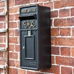 "Oakhampton" Slim King George Post Box In Black